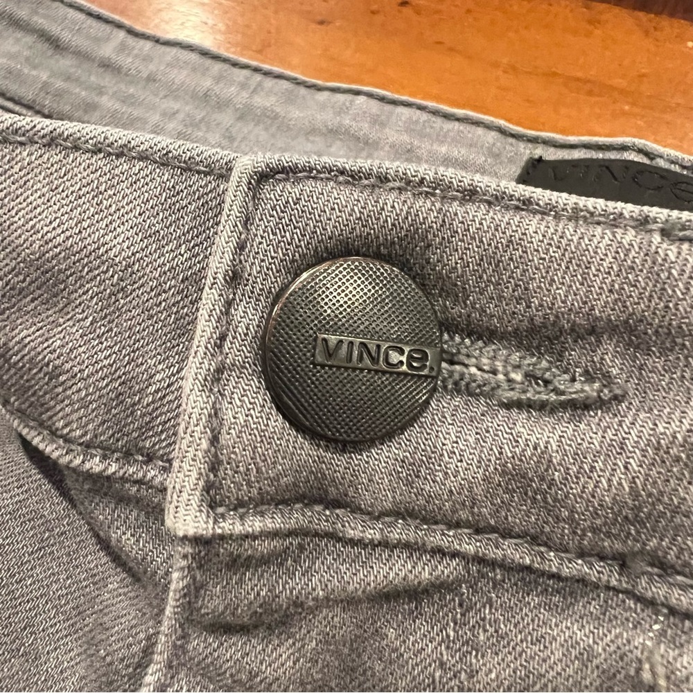 VINCE Dylan Skinny Jean Destructed Dark Gray Wash Size 30 Designer Full Length - Picture 9 of 16